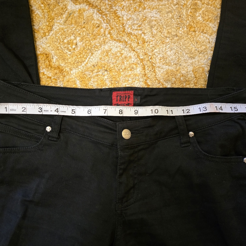 Tripp NYC Lowrise Skinny Jeans Lime Green Mesh Size 9 - Picture 7 of 8